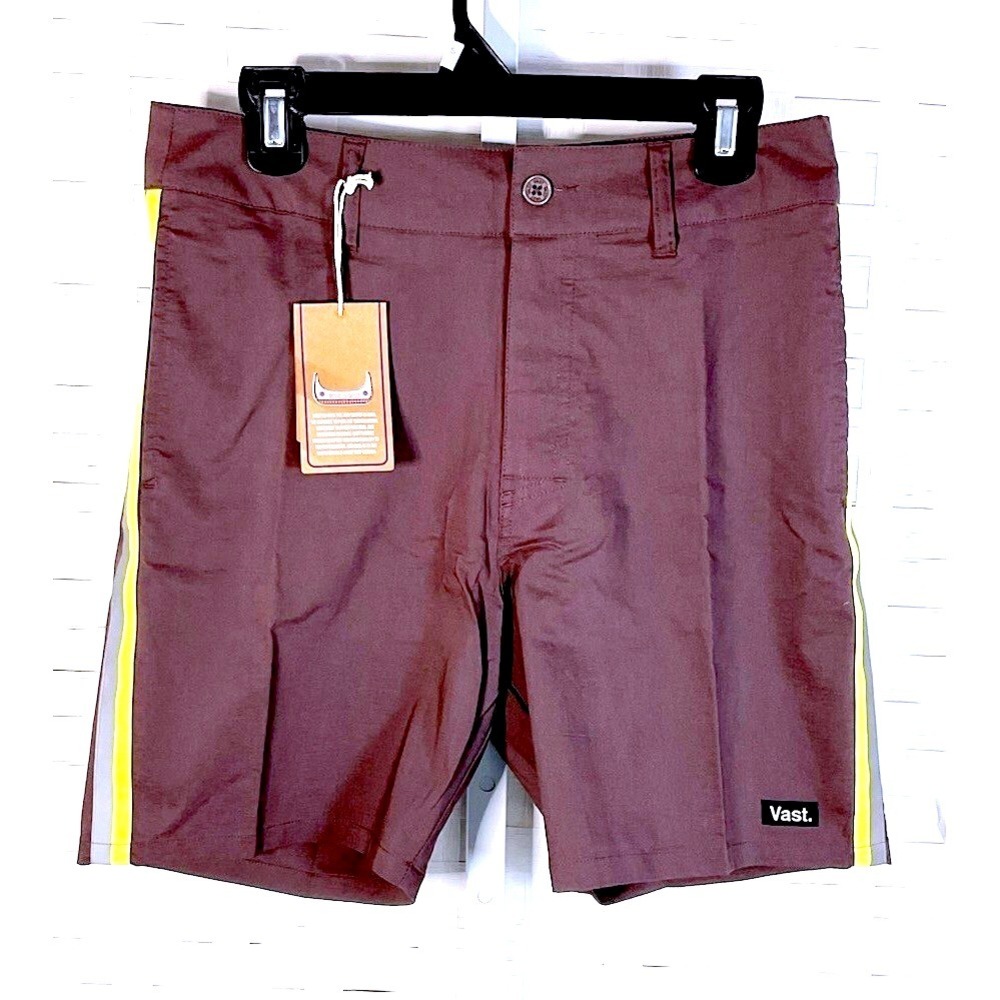 VAST Reflex Board Shorts Color Brown With Stripes Men's Size 32 NWT